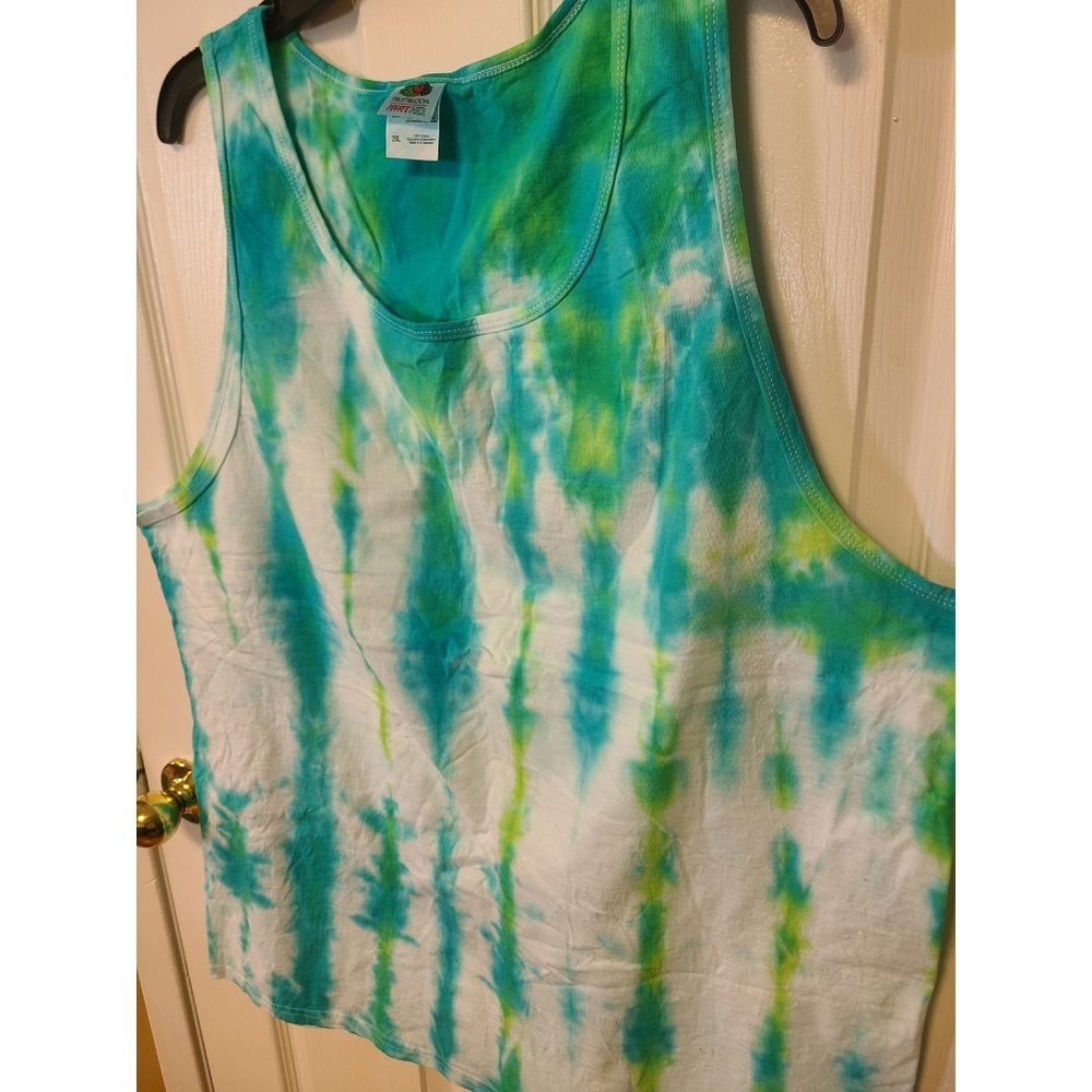 2X Teal Striped Tank Top - Picture 3 of 4